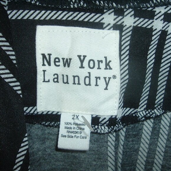 NWT New York Laundry Plaid Lagenlook Draped Cardigan Sweater w/roll-tab Sleeves - Picture 2 of 6